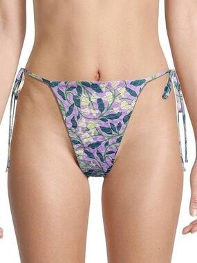Agua Bendita Women's Ipanema Dos Gardenias Lila Floral Bikini Bottom L NWT